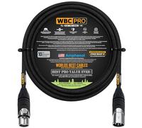 15 Foot - WBC-PRO-Quad Ultra-Silent Ultra-Flexible Balanced Star-Quad Cable with Amphenol Male & Female XLR Plugs & Black Tweed Jacket