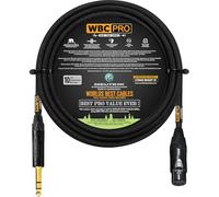 15 Foot - WBC-PRO-Quad Ultra-Silent Ultra-Flexible Balanced Star-Quad XLR to TRS Cable with Gold Neutrik NC3FXX-B Female XLR & NP3X-B Straight TRS Stereo Phone Plugs - Black Tweed Jacket