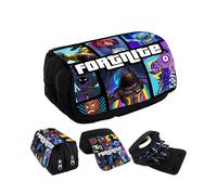 (15) Fortnite 3D Printed Pencil Case Kids School Student 2 Compartment Large Capacity Stationery Zipper Pouch