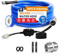 15 FT, Upgraded RV Heated Drinking Water Hose - Freeze-Proof to -50°F, Odor-Free Food-Grade, 5/8" ID, 3/4" NH Fittings for RV & Garden