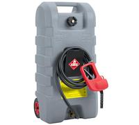 15 Gallon Fuel Caddy, Portable Wheeled Gas Can with Manual Siphon Pump