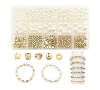 15 Grid 720 Pieces Pearl Set Pentagram Spacer Bead Accessories Handmade DIY Beading Bracelet Earrings Necklace