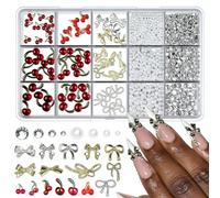 15 Grids Butterfly Bows Nails Charms Resin Accessories for Party Wedding Daily Use Butterfly Nails Jewelry