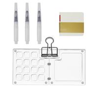 15 Grids Palette Travel Watercolor Set, Transparent Miniature Painting Kit Sketchable Travel Pocket Watercolor Palette with Binder Clip, Portable Watercolor Kit for Kid Student Painter Artist