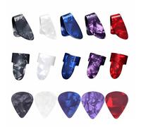 15 Guitar Thumb Picks, Acoustic Guitar Plectrums, Flat Thumb Picks Finger Protectors for Acoustic Guitars, Banjo, Bass (5 Colors) (15 PCS)