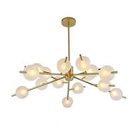 "15-Head G9 Nordic Postmodern Golden Magic Beans Branches Light Fixture for Dining Room & Living Room, Simple Atmosphere Decorative Pendant Lighting"