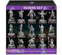 15 Hero Character & NPC Miniatures for DND & Dungeons and Dragons - Fantasy Tabletop RPG Figures - Bulk Unpainted Mini Figures