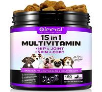 15-in-1 Dog Multivitamin Soft Chews, Dog Multivitamin Chews Support Immune Function, Skin & Coat - Complementary Feed for Daily Nutrition with Probiotics, Dogs Supplement with Duck Flavour, 150 Chews