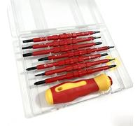 15-in-1 Insulated Screwdriver Set, Electricians Multi-Purpose Tool Kit with PH1/PH2 Slotted Cross Bits for Electrical Work