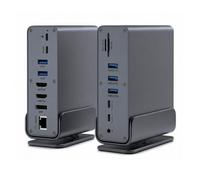 15-in-1 Laptop Docking Station USB C Hub, Dual 4K HDMI DisplayPort, 100W PD, 10Gbps, Gigabit Ethernet, SD TF, Compatible with Gaming Laptops, Chromebooks, Tablets, Smartphones, Nintendo Switch