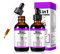 15 in 1 Multivitamin Drops for Cats 2x60ml,Cat Vitamin and Supplements with Glucosamine & Cranberry- Cat Multivitamins Liquid Supports Immun