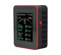 15-in-1 Smart Air Quality Monitor for Home & Office, Real-Time Alarm Indoor Air Sensor with CO2 CO HCHO TVOC PM0.3 PM1.0 PM2.5 PM10 Temperature Humidity AQI Detection, IAQ Tester for TUYA(Black)