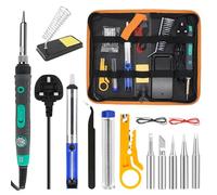 15 in 1 Soldering Kit, 80W Soldering Iron Gun with Solder, Adjustable Temperature 200-450°C Welding Tool, Soldering Tips, Desoldering Pump, Tin Wire Tube, Soldering Iron Stand, Tweezers, Tool Bag