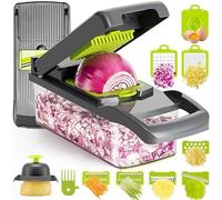 15-in-1 Vegetable Chopper Salad Fruit Mandolin Slicer - Multi-Function Food Dicer Cutter Peeler with Interchangeable Blades for Effortless Kitchen Prep