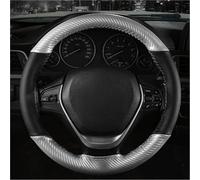 15 Inch/38 Cm Soft Fiber Leather Car Steering Wheel Cover Anti-slip Steering-Wheel Braid Stitch On With Needle Thread Wheel Cover Protector(Silver Thread)
