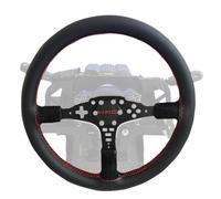 15 inch(380MM) lightweight Leather Steering Wheel For MOZA ES & ESX Lite Wheel Hub;Aluminum Panel Racing Wheels Work On R5 R9 V1 V2 V3 /R12 /R16 /R21 /R21 Ultra /R25 Ultra Direct Drive Base