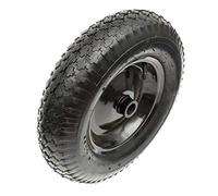 15 Inch 4.80/4.00-8 Wheelbarrow Wheel & 4 Ply Pneumatic Tyre Black 25.4mm Bore Roller Bearings & Reducer Bushes Takes 25mm Axle 75mm Hub Barrow Cart