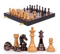 15 Inch Acrylic Chess Set with Extra Queens - Weighted Luxury Chess Pieces & Wooden Folding Chess Board - Premium Tournament Standard Chess Set for Adults & Beginners