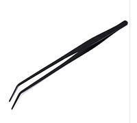 15 inch Aquarium Tweezers Stainless Steel Curved Tweezers, with Anti-Carbonization and Carbonization Coating, Anti-Rust and Long Reptiles, for Aquatic Plants, Spiders, Snakes and Lizards, Black
