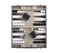 15-Inch Backgammon Set Black PU Leather Board Game with Strategy & Guide Classic 2-Player Travel Games for Adults and Kids