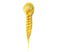 15 Inch Braid Ponytail Extensions Women, Hairpieces Synthetic Curly Drawstring Ponytails Clip in Fake Hair Hair Extension for Daily Use(Yellow)