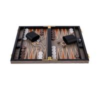 15 inch Deluxe Backgammon Set - Grey Ebony Wood Veneer (UK)