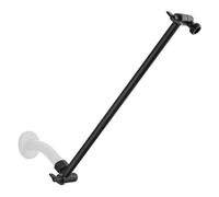 15 Inch Extra Long Adjustable Shower Head Extension Arm With Locking Set Screw, Singing Rain Brass Angle Height Adjustable, Easy To Install, G1/2 Universal Connector Compatible (Matt Black)