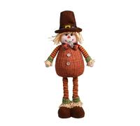 15 Inch Fall Plush Decor Doll, Scarecrow Doll with Telescopic Legs, Handmade Plush Figure Toy for Autumn Harvest Home and Room Table Ornaments(Boy-Orange)