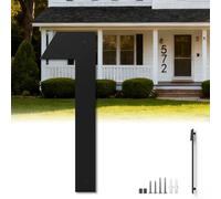15 Inch Floating Large House Numbers for Outside, Big Black Matte Metal Garage Door Number, Oversized Garden Address Numbers 1, Modern, Digital Sign for House, Hotels, Factories (One)