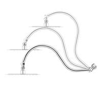 15 inch Goose Neck Curved Extra Long Adjustable Shower Head Extension Arm With Locking Set Screw, Singing Rain Brass Angle Height Adjustable, G1/2 Universal Connector Compatible (Chrome Finish)