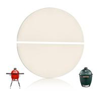 15 Inch Half-Moon Ceramic Heat Deflector Plates for Kamado Joe Classic I, II, III, Big Green Egg BBQ Grill Accessories, Smoking Stone Indirect Cooking Replacement Parts, 2-Pack