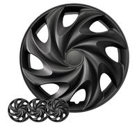 15-Inch Hubcaps for Iron Rims | 4PCS ABS Plastic Wheel Cover Replacement (Car Accessories)(15 inch,Black Tornado Style)