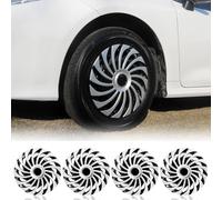 15 Inch Hubcaps for Iron Rims - 4PCS Black Tornado Style Wheel Covers, Plastic Replacement Hubcaps, Car Accessories(15 Inch,Cyclone Style)