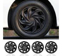 15 Inch Hubcaps for Iron Rims - 4PCS Black Tornado Style Wheel Covers, Plastic Replacement Hubcaps, Car Accessories(15 Inch,Black Tornado Style)