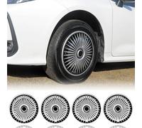 15 Inch Hubcaps for Iron Rims - 4PCS Black Tornado Style Wheel Covers, Plastic Replacement Hubcaps, Car Accessories(16 Inch,Blade Style)