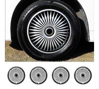 15 Inch Hubcaps for Iron Rims - 4PCS Black Tornado Style Wheel Covers, Plastic Replacement Hubcaps, Car Accessories(14 Inch,Blade Style)