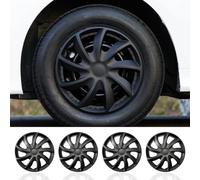 15 Inch Hubcaps for Iron Rims - 4PCS Black Tornado Style Wheel Covers, Plastic Replacement Hubcaps, Car Accessories(14 Inch,Storm Style)