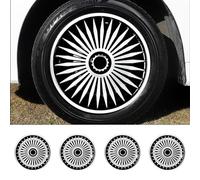 15 Inch Hubcaps for Iron Rims - 4PCS Black Tornado Style Wheel Covers, Plastic Replacement Hubcaps, Car Accessories(17 Inch,Blade Style)