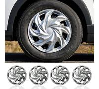 15 Inch Hubcaps for Iron Rims - 4PCS Black Tornado Style Wheel Covers, Plastic Replacement Hubcaps, Car Accessories(14 Inch,Sliver Tornado Style)