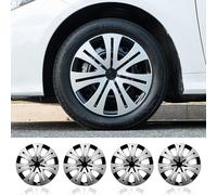 15 Inch Hubcaps for Iron Rims - 4PCS Black Tornado Style Wheel Covers, Plastic Replacement Hubcaps, Car Accessories(16 Inch,Shield Style)