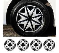 15 Inch Hubcaps for Iron Rims - 4PCS Black Tornado Style Wheel Covers, Plastic Replacement Hubcaps, Car Accessories(14 Inch,Starfish Style)