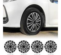 15 Inch Hubcaps for Iron Rims - 4PCS Black Tornado Style Wheel Covers, Plastic Replacement Hubcaps, Car Accessories(15 Inch,Sword Style)