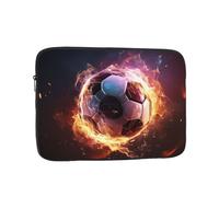 15 inch Laptop Case Fire Soccer Ball Laptop Sleeve Computer Bag Water Resistant Computer Case Carrying Cover Compatible for Men Women