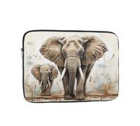 15 Inch Laptop Sleeve Bag Waterproof Shockproof Laptop Case Bag Elephant Art On Wood Computer Skin Bags Lightweight Tablet Carrying Case