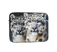 15 Inch Laptop Sleeve Bag Waterproof Shockproof Laptop Case Bags Blue Eyed Snow Leopard Computer Skin Bags Lightweight Tablet Carrying Case