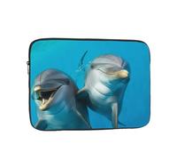 15 Inch Laptop Sleeve Bag Waterproof Shockproof Laptop Case Bags Lightweight Computer Skin Bag Smiling Face Dolphins Tablet Carrying Case