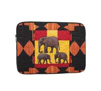 15 Inch Laptop Sleeve, Soft Protective Case With African Elephant Patchwork Print,Slim Lightweight Bag Specially Compatible With 15 Inch Macbook, Fits Some Pc Notebook
