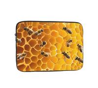 15 Inch Laptop Sleeve, Soft Protective Case With Bee On Comb Print,Slim Lightweight Bag Specially Compatible With 15 Inch Macbook, Fits Some Pc Notebook