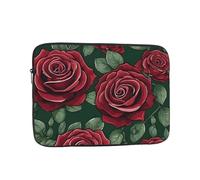 15 Inch Laptop Sleeve, Soft Protective Case With Red Rose Print,Slim Lightweight Bag Specially Compatible With 15 Inch Macbook, Fits Some Pc Notebook