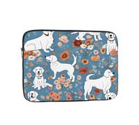 15 Inch Laptop Sleeve, Soft Protective Case With Sweet Basset Hound Florals Print,Slim Lightweight Bag Specially Compatible With 15 Inch Macbook, Fits Some Pc Notebook